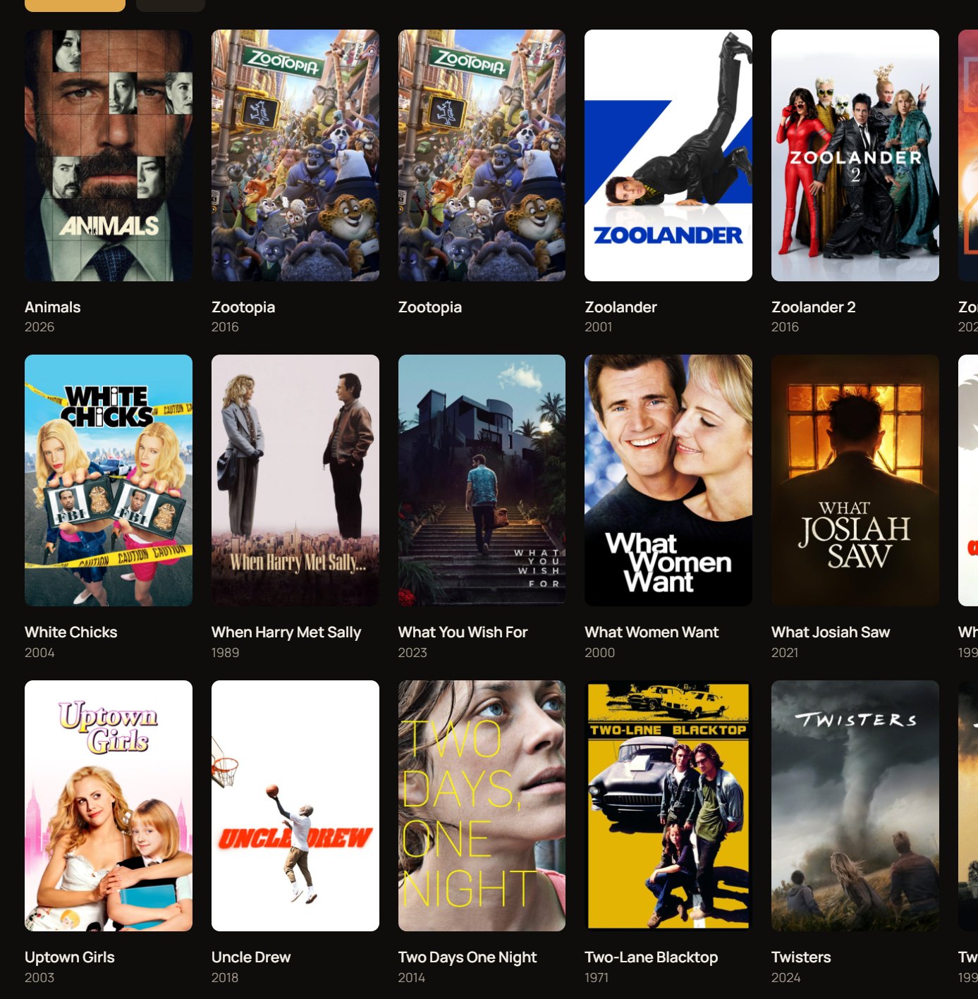 4Barrel movie library with poster grid